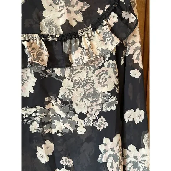 Adyson Parker Shear Floral Peasant Ruffle Blouse M - Picture 7 of 11